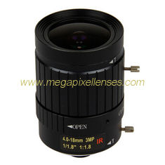 China 1/1.8&quot; 4-18mm F1.6 3Megapixel C-mount Manual IRIS Manual Zoom IR Vari-focal Lens for IMX185 supplier