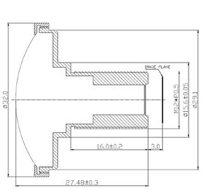 1/2" 1.58mm 10Megapixel M12X0.5 mount 192degrees Fisheye Lens