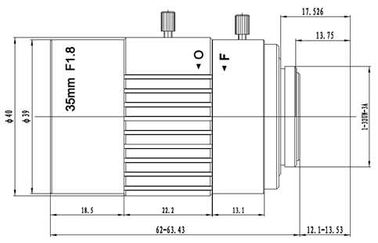 2/3" 35mm F1.8 8Megapixel Non-distortion C-mount Lens for Traffic Monitoring