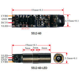 5.5mm 0.3MP 1/12" CMOS waterproof medical endoscope camera module