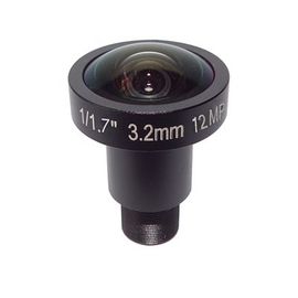 1/1.7" 1/1.8" 3.2mm F2.0 12Megapixel M12x0.5 mount 160degree wide angle lens, 4K cctv lens