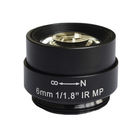 1/1.8" 6mm F1.8 5Megapixel CS Mount Non-Distortion IR Lens for 1/1.8" ~ 1/3" sensors