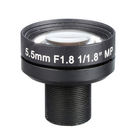 1/1.8" 5.5mm F1.8 5Megapixel S/CS mount M12x0.5 Mount Non-Distortion IR Board Lens