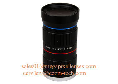 4/3" 25mm F1.4 12Megapixel C Mount Manual IRIS Low Distortion ITS Lens, 25mm Traffic Monitoring Lens