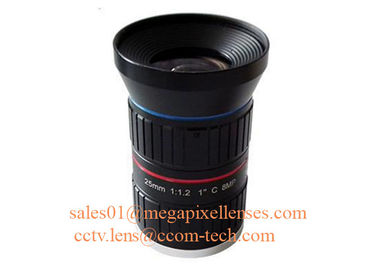 1" 25mm F1.2 8Megapixel C Mount Manual IRIS Low Distortion ITS Lens, 25mm Traffic Monitoring Lens