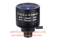 1/3" 2.4-6.0mm F1.6 Megapixel Manual/DC Auto IRIS CS Mount IR Vari-focal Lens, 150D wide angle varifocal lens