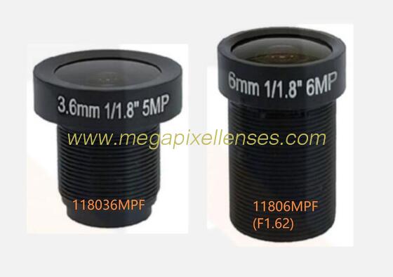 1/1.8" 3.6/6/12/16/25mm 5MP-8MP Megapixel M12x0.5 mount low distortion MTV board lens