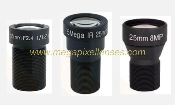 1/1.8" 3.6/6/12/16/25mm 5MP-8MP Megapixel M12x0.5 mount low distortion MTV board lens