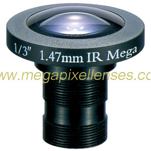 1/3" 1.47mm Megapixel M12X0.5 mount 195degrees super wide angle Fisheye Lens