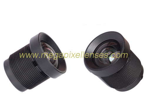 1/3.2" 2.7mm 2Megapixel S-mount M12x0.5 mount low-distortion wide angle lens, MT9D111 lens