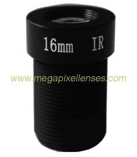 1/2" 16mm 5Megapixel M12x0.5 S/CS mount low distortion fixed focal lens, economic 16mm MTV lens