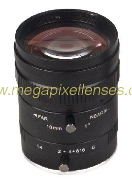 1" 16mm F1.4 10Megapixel Low-distortion C Mount Lens for Traffic Monitoring