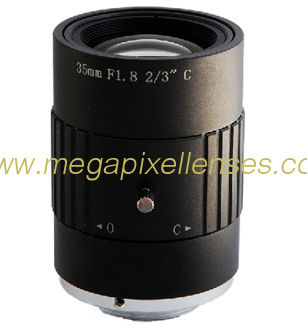 2/3" 35mm F1.8 8Megapixel Non-distortion C-mount Lens for Traffic Monitoring