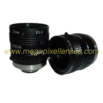 2/3" 25mm F1.4 5Megapixel Industrial C Mount Lens, F1.4~22 television industrial lens