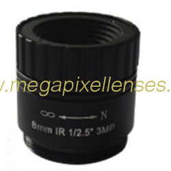 1/2.5" 8mm F1.8 3Megapixel CS-mount IR CCTV Lens 1250818IRCS-3MPG