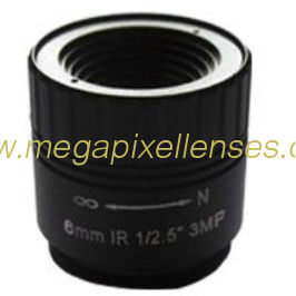 1/2.5" 6mm F1.8 3Megapixel CS-mount Fixed IRIS IR Lens