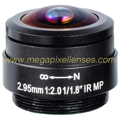 1/1.8" 2.95mm Megapixel F2.0 CS mount 178degree wide-angle fisheye lens