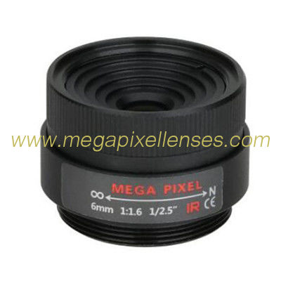 1/2.5" 6mm F1.6 3Megapixel CS-mount Fixed Focal IR Lens Megapixel Prime Lens