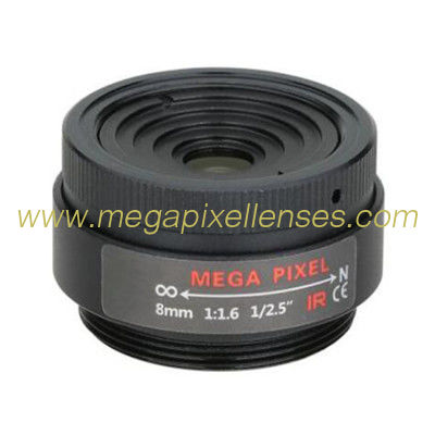1/2.5" 8mm F1.6 3Megapixel CS-mount Fixed Focal IR Lens Megapixel Prime Lens