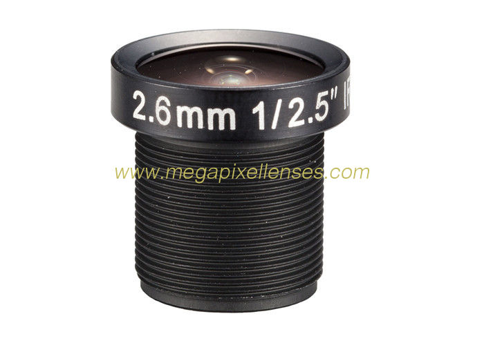 1/2.5" 2.6mm F2.0 8Megapixel M12x0.5 Mount 160degree Wide Angle Lens, 2.6mm cctv lens