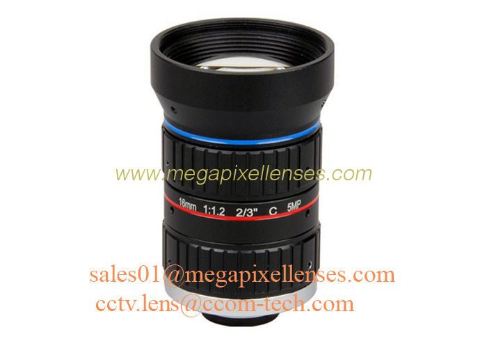 2/3" 16mm F1.2 5Megapixel Manual IRIS Low Distortion C Mount ITS Lens, 16mm Traffic Monitoring Lens