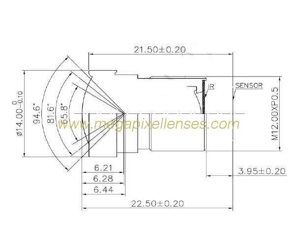 1/2.5" 3.2mm F4.2 12MP M12x0.5 Mount Non-Distortion Board Lens