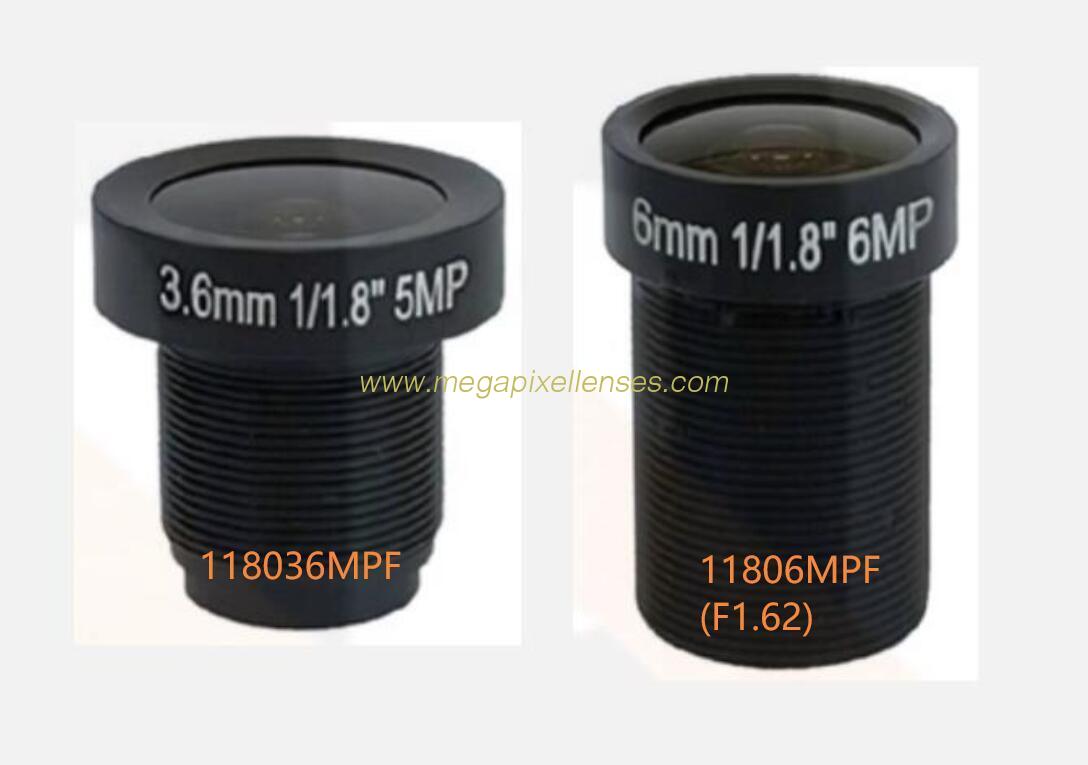 1/1.8" 3.6/6/12/16/25mm 5MP-8MP Megapixel M12x0.5 mount low distortion MTV board lens