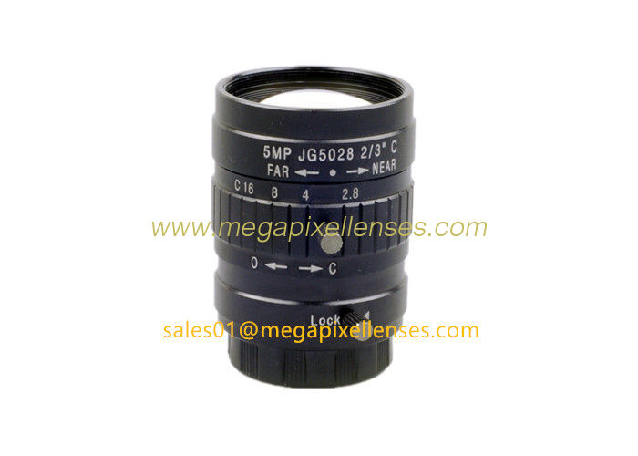 2/3" 50mm F2.8 5Megapixel Manual IRIS Low Distortion C Mount ITS Lens, 50mm Traffic Monitoring Lens