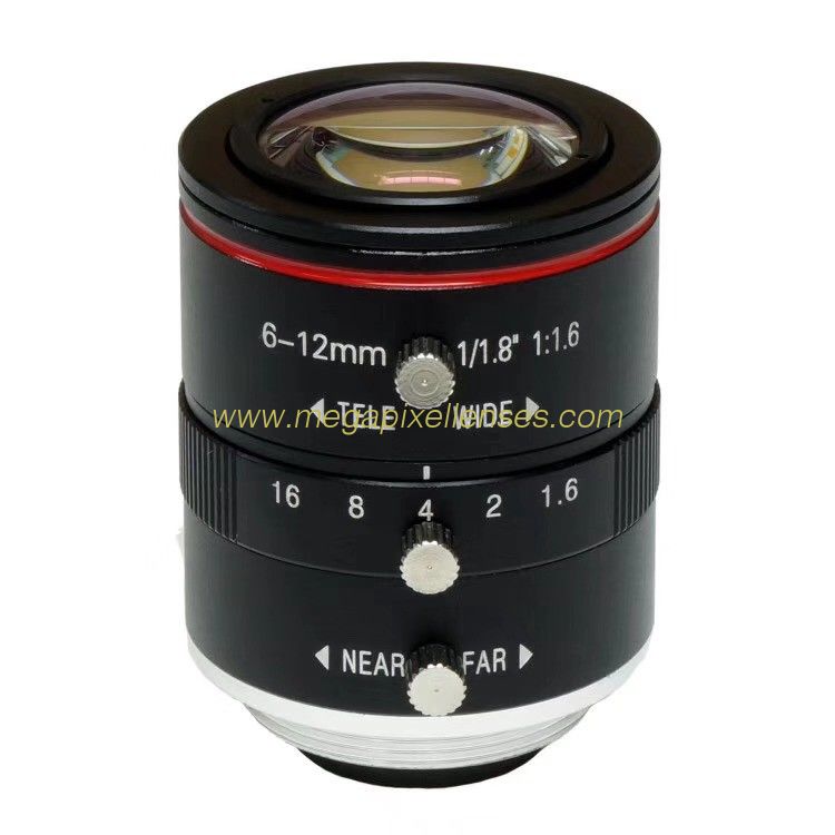 1/1.8" 6-12mm F1.6 3Megapixel C-mount Manual IRIS Manual Zoom Vari-focal Lens Industrial Lens