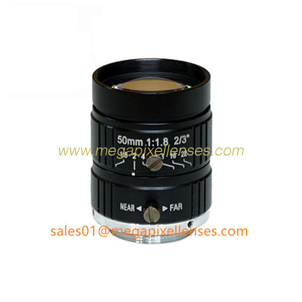 2/3" 50mm F1.8 5Megapixel Manual IRIS C Mount Industrial FA Lens, 35mm 5MP Non Distortion Industrial Lens
