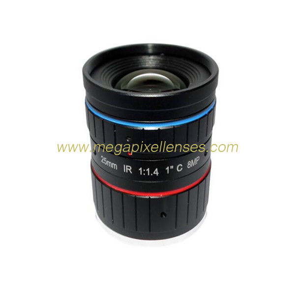1" 25mm F1.4 8Megapixel Low Distortion C Mount ITS Lens with IR Collection, Traffic Monitoring Lens