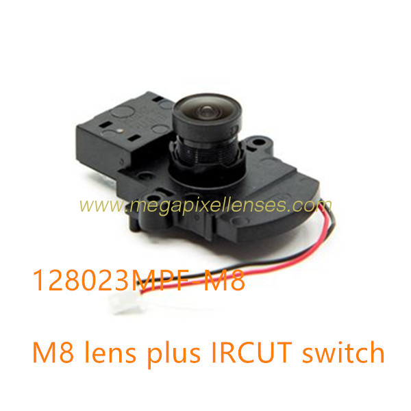 1/2.8" 2.3mm F2.2 Megapixel 2MP M8x0.35 Mount 170degree wide angle lens with IRCUT switch/holder